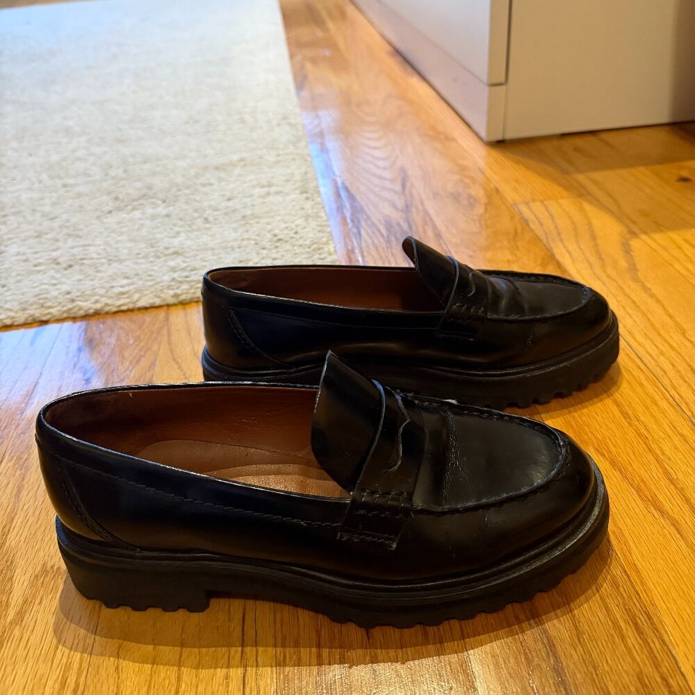 Reformation Black Patent Leather Loafers